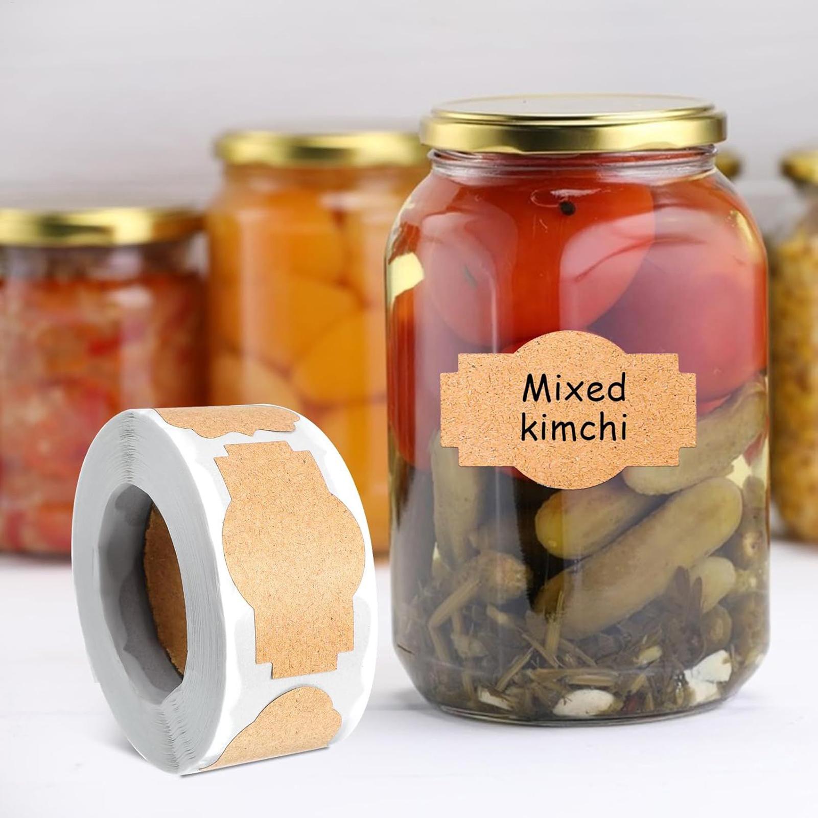 Food Storage Labels - 300 PCS Jar Labels Stickers Writable