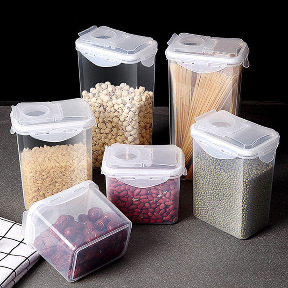 Food Storage Containers - 2Pcs Plastic Food Storage Jars with