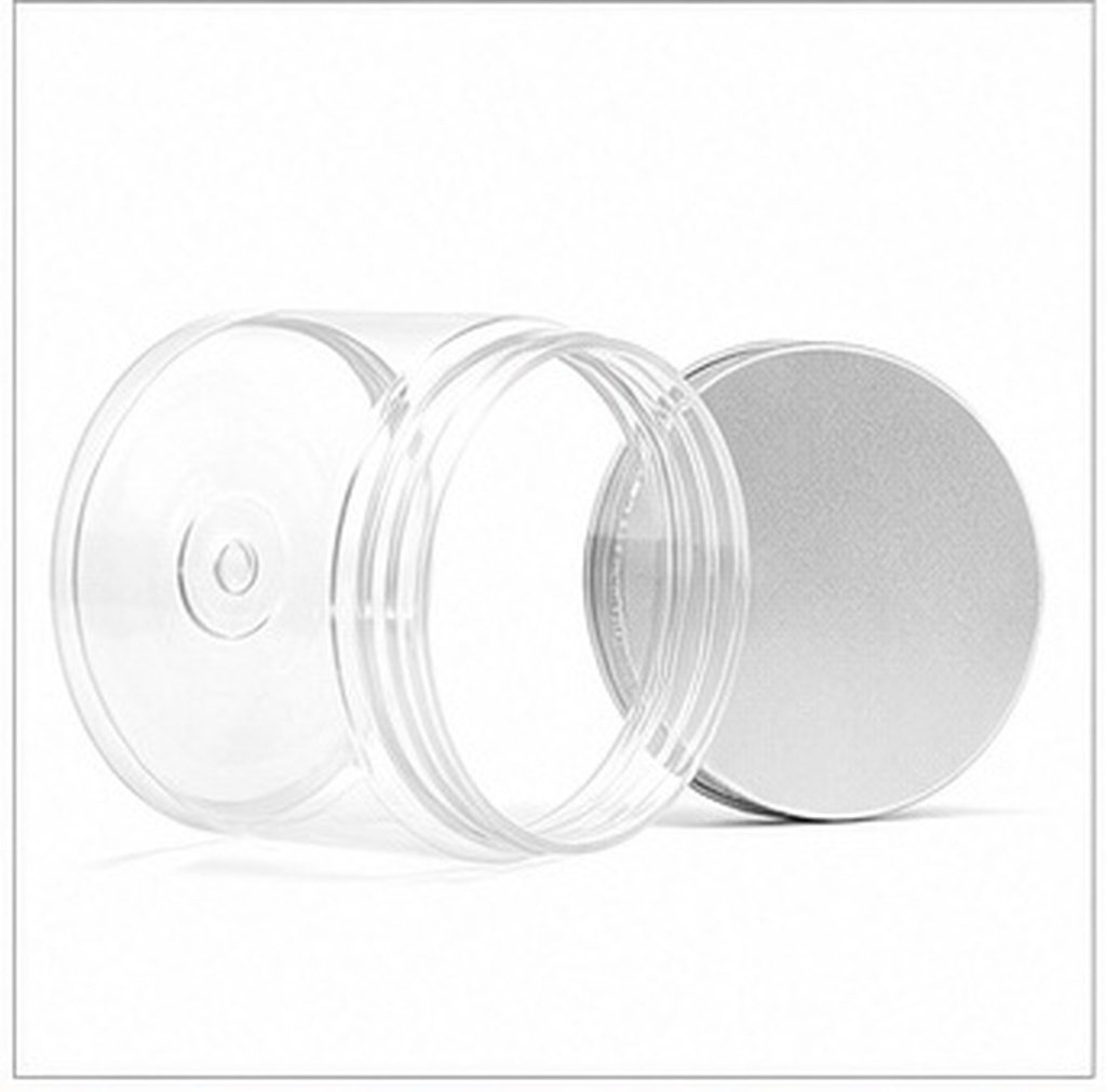 Food Storage Containers - 4Pcs Silver Aluminum Lid Clear Plastic