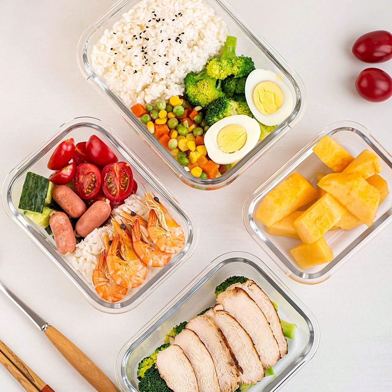 10-Pack Glass Meal Prep Contai - огляд і ціна Food Storage Meals
