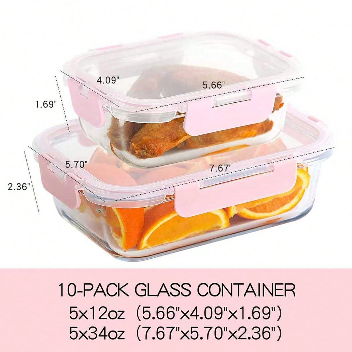 10-Pack Glass Meal Prep Contai - огляд і ціна Food Storage Meals