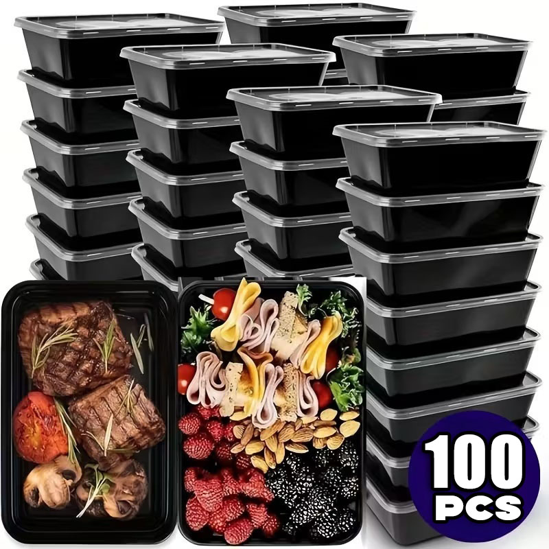 1-100pcs Black Disposable Food - огляд і ціна Food Storage Oven Safe