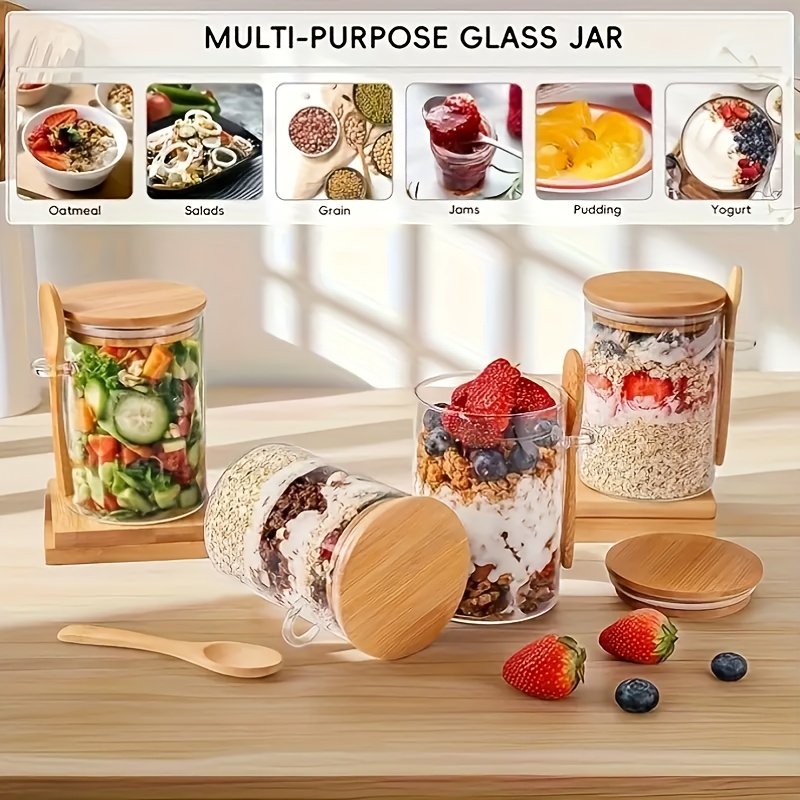 1/2/4/8Pcs Oatmeal Glass Cup S - огляд і ціна Food Storage Oven Safe