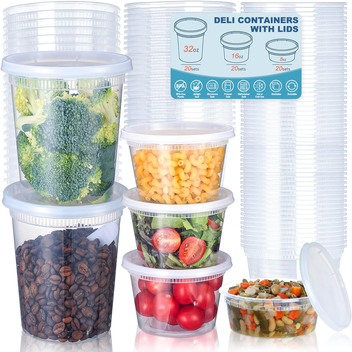 24pcs Deli Food Storage Contai - огляд і ціна Food Storage Meals