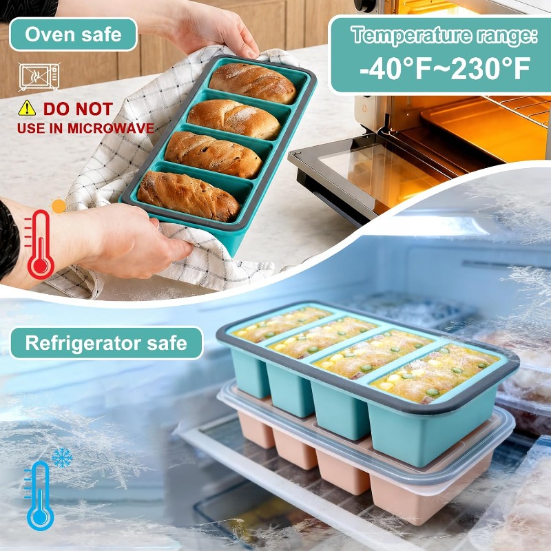Silicone Freezer Molds with Li - огляд і ціна Food Storage Meals