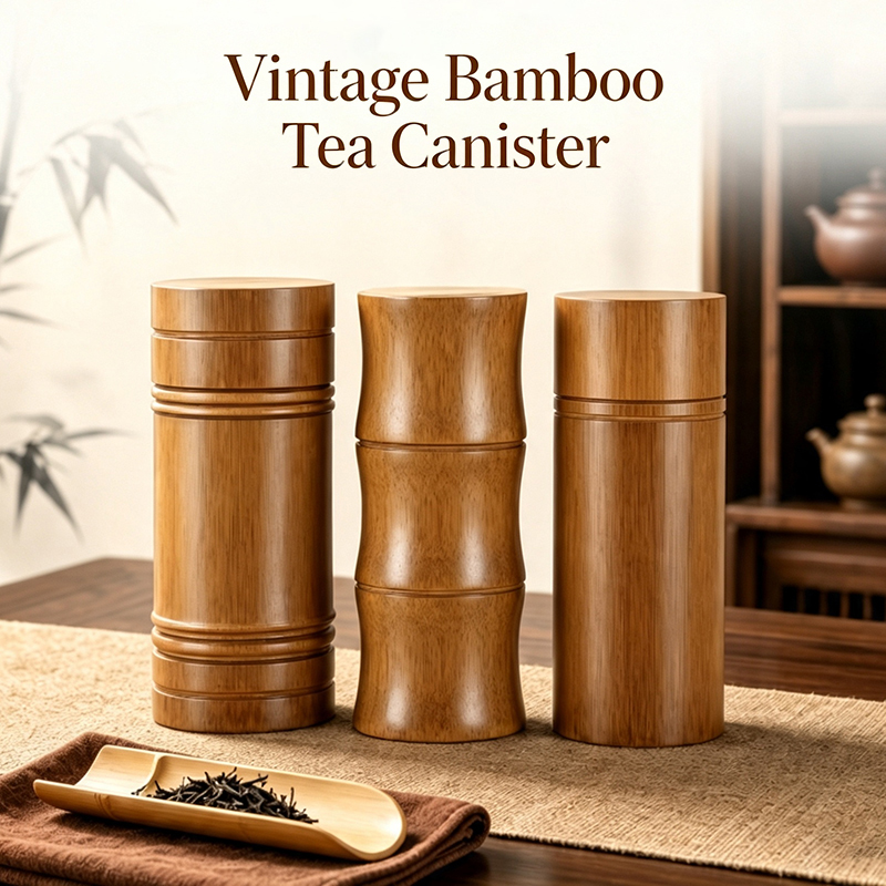 Vintage Bamboo Tea Canister Po - огляд і ціна Food Storage With Dividers