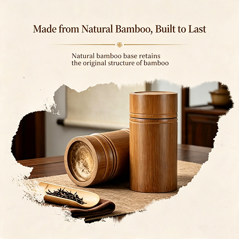 Vintage Bamboo Tea Canister Po - огляд і ціна Food Storage With Dividers