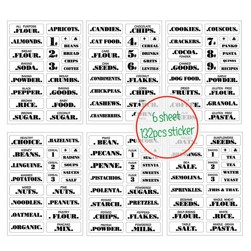 132pcs Kitchen Food Stickers W - огляд і ціна Food Storage Labels